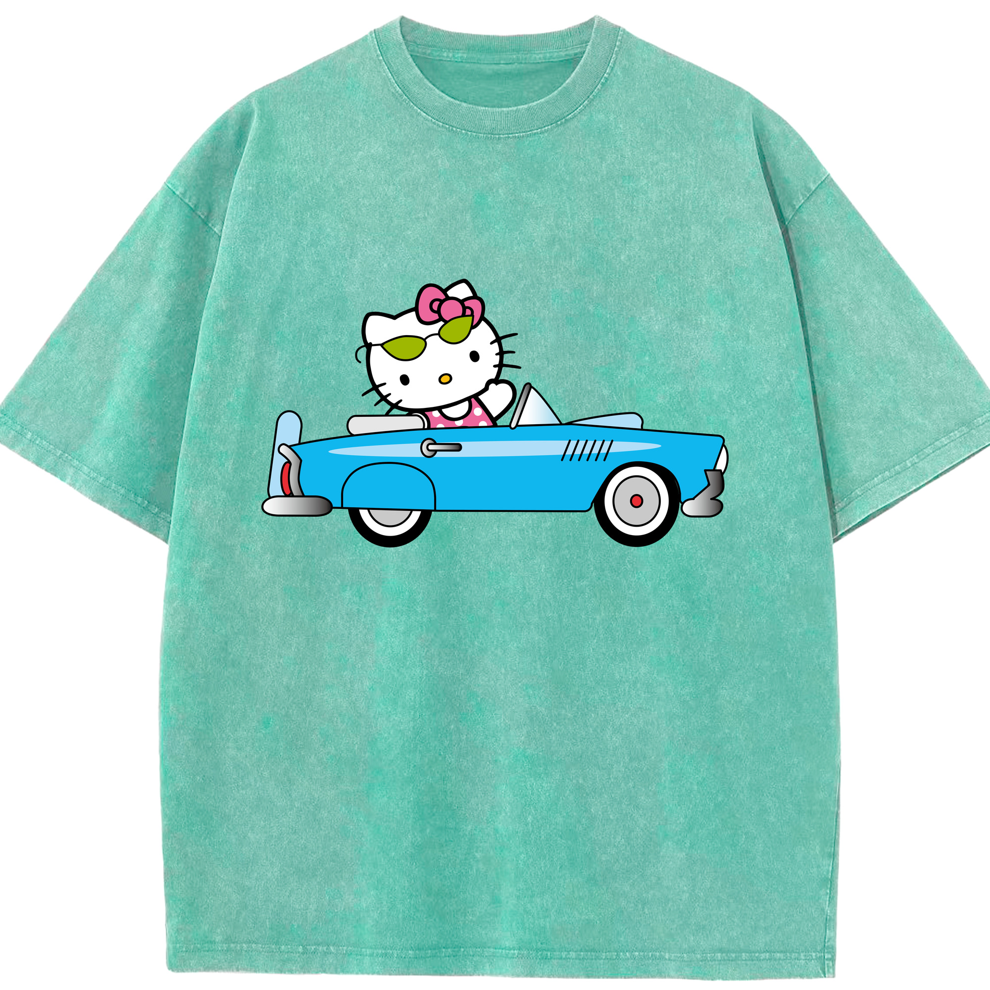 （画像用） Hello Kitty ハローキティ 綿100% ヴィンテージ風 半袖Tシャツ（フロントプリント）